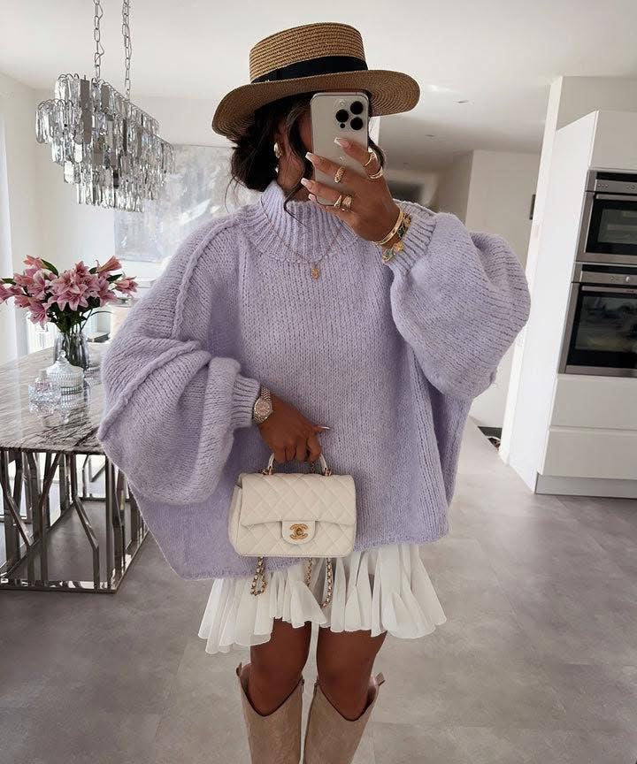 Camisolão malha em lã OVERSIZE