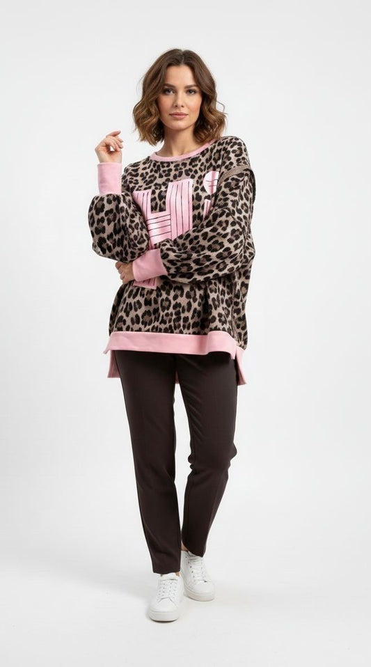 Camisolao leopardo ♥️ aplicações 3D